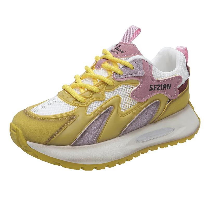 Fashion Woman Mesh Breathable Sneakers Women Autumn Trainers Shoes Ladies Casual Sport Sneakers Flat Lightweight Soft Vulcanize Shoes