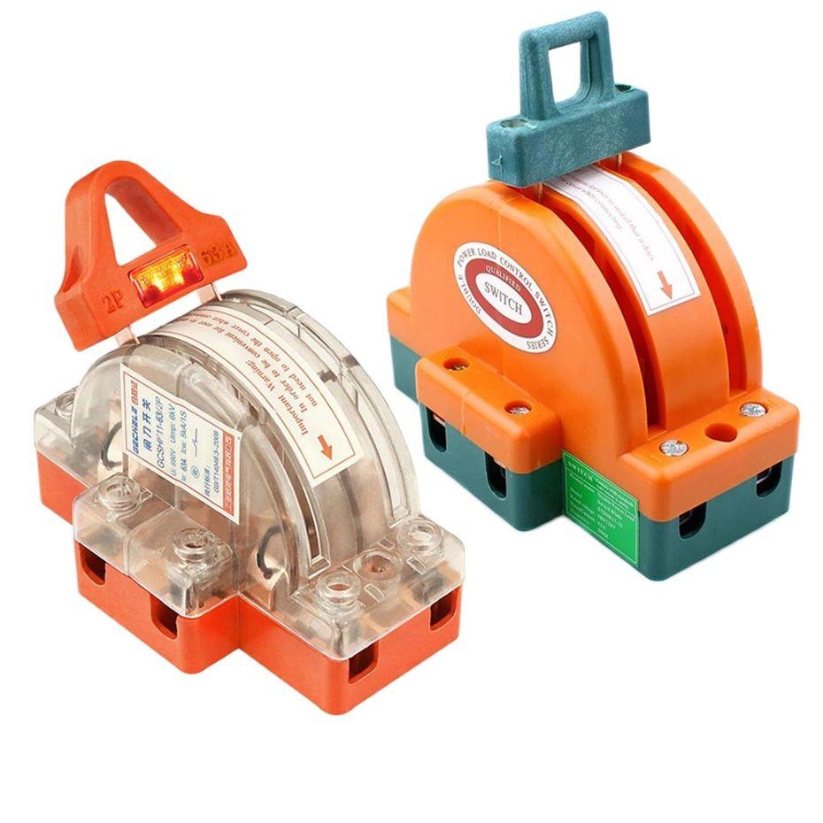 (1)High quality 2P knife switch 32A 63A 100A two-phase knife switch high power 220V double throw Disconnector