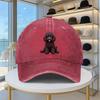 Poodle Baseball Cap Washed Denim Adjustable Hat Vintage Poodle Emblem Casual Outdoor Cap