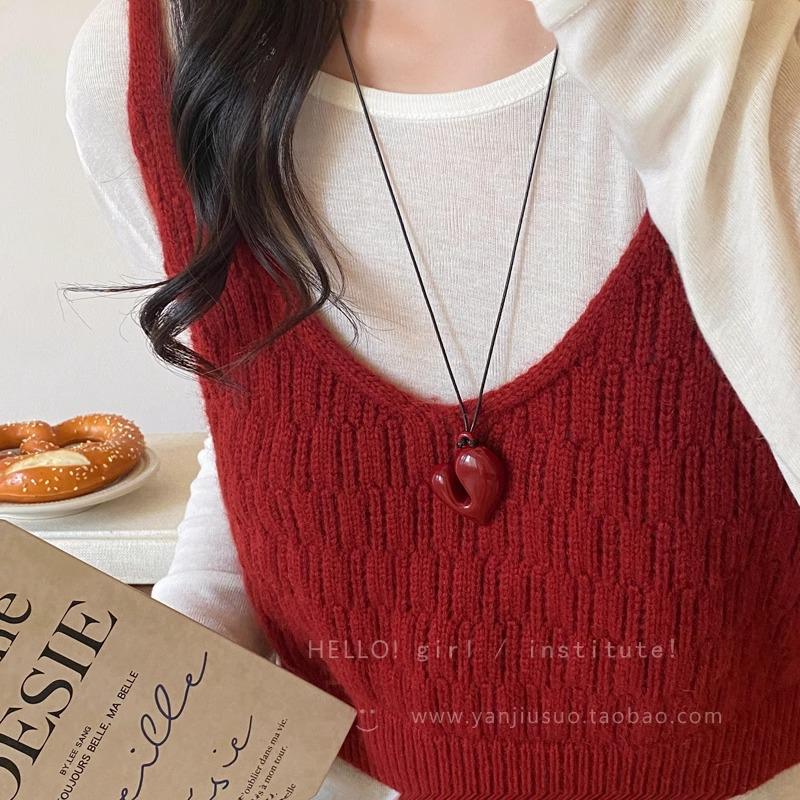 

Колье «Сердце Рейны»: Женский чокер из черной веревки класса люкс - Длинная подвеска для весны и осени