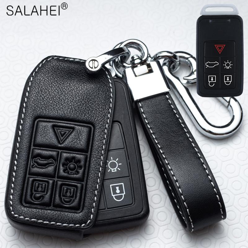 Leather Car Key Case Leather For Volvo C30 Xc40 Xc60 Xc90 S60 S70 S80 S90 Xc90 - V50 V90 S40 D5 T5 T6 Keychain Bag