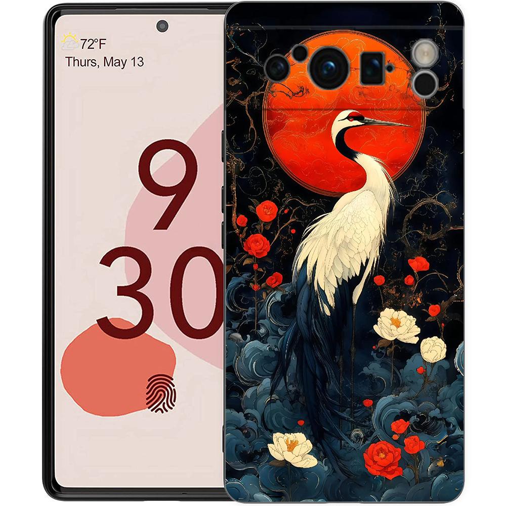 

Japanese Style Art Japan Phone Case For Google Pixel 10 9 8 7 Pro 9A 8A 7A 6A 6 Pro XL Soft TPU Bumper Black Cover Pixel 9 Pro