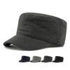 Wool Hat Men's Autumn Winter Velvet Thick Flat Hat Sunshade Hat Solid Color Peaked Cap