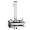 Bathroom Door Back Hanging Shelf Stainless Steel Over Glass Door Storage Rack Shampoo Holder Toiletries Storage Tray with Hook