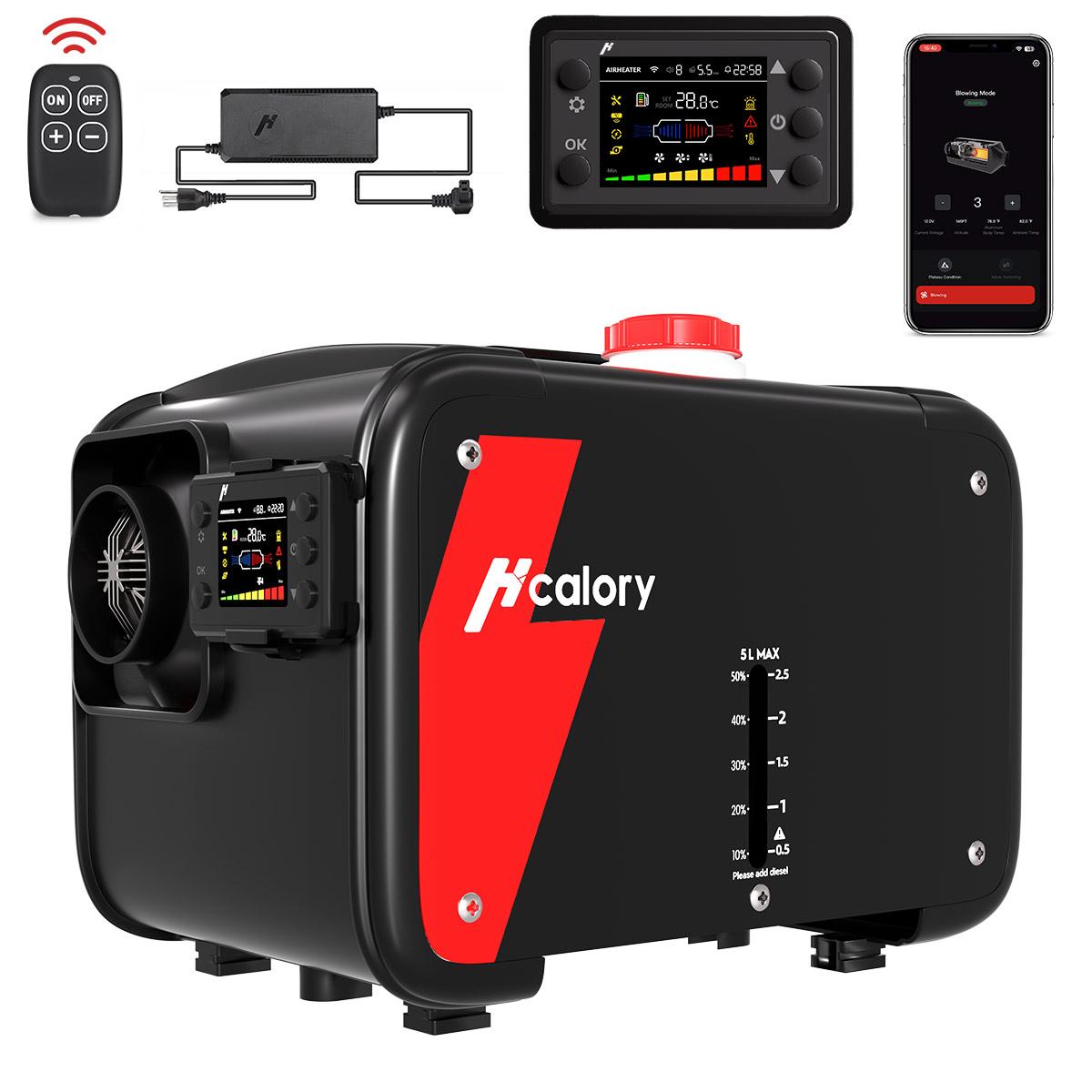 

Hcalory Upgrade HC1-H Car Parking Heater 1.5M Extension Cable 12V 8KW Portable Air Diesel Heater with Automatic Stop and Start With adapter