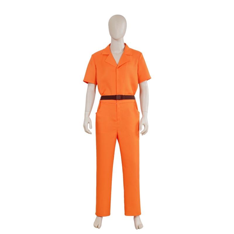 Halloween American Adult Men's and Women's Performance Costume Prisoner's Play Costume Orange Prisoner's Uniform C Uniform Factory