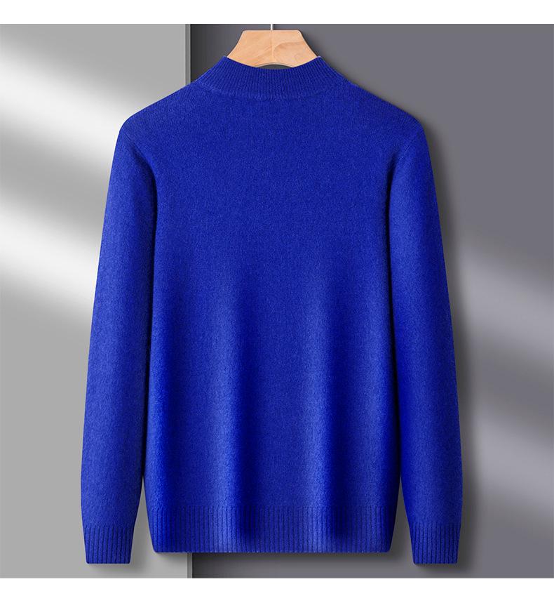 Men's Half-High Collar Thick Knit Sweater - Autumn/Winter Velvet Business Layer