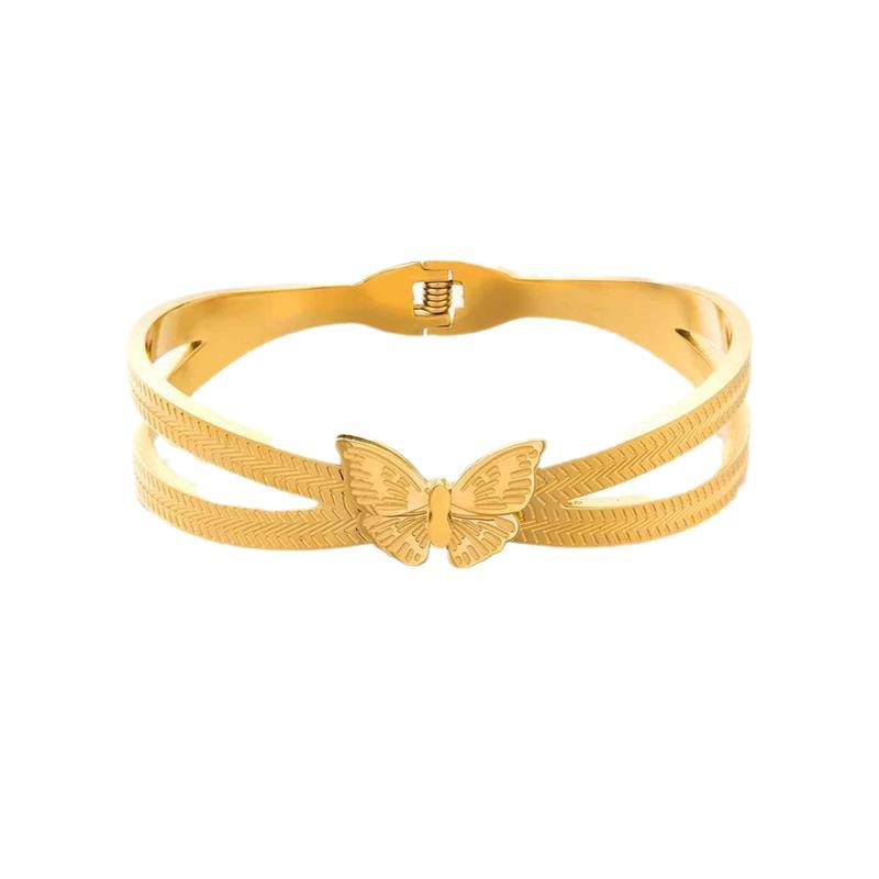 18K Gold-Plated Titanium Steel Bracelet: European & American Style, Fashionable & Versatile