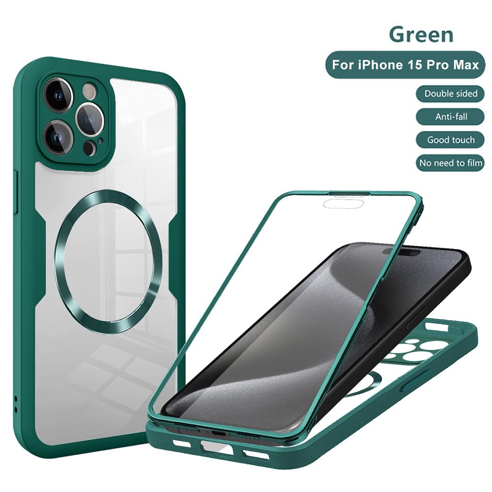 360 Full Protection Transparent Cover For iPhone 16 15 14 Plus 13 12 11 Pro Max For Magsafe Magnetic Case For iPhone 16 Pro Max