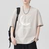 230g Ciężko Prana Wodą Smażona Płatek Śniegu Luźny Krój Bawełniany T-shirt Krótki Rękaw Cienki Drukowany Krótki T-shirt