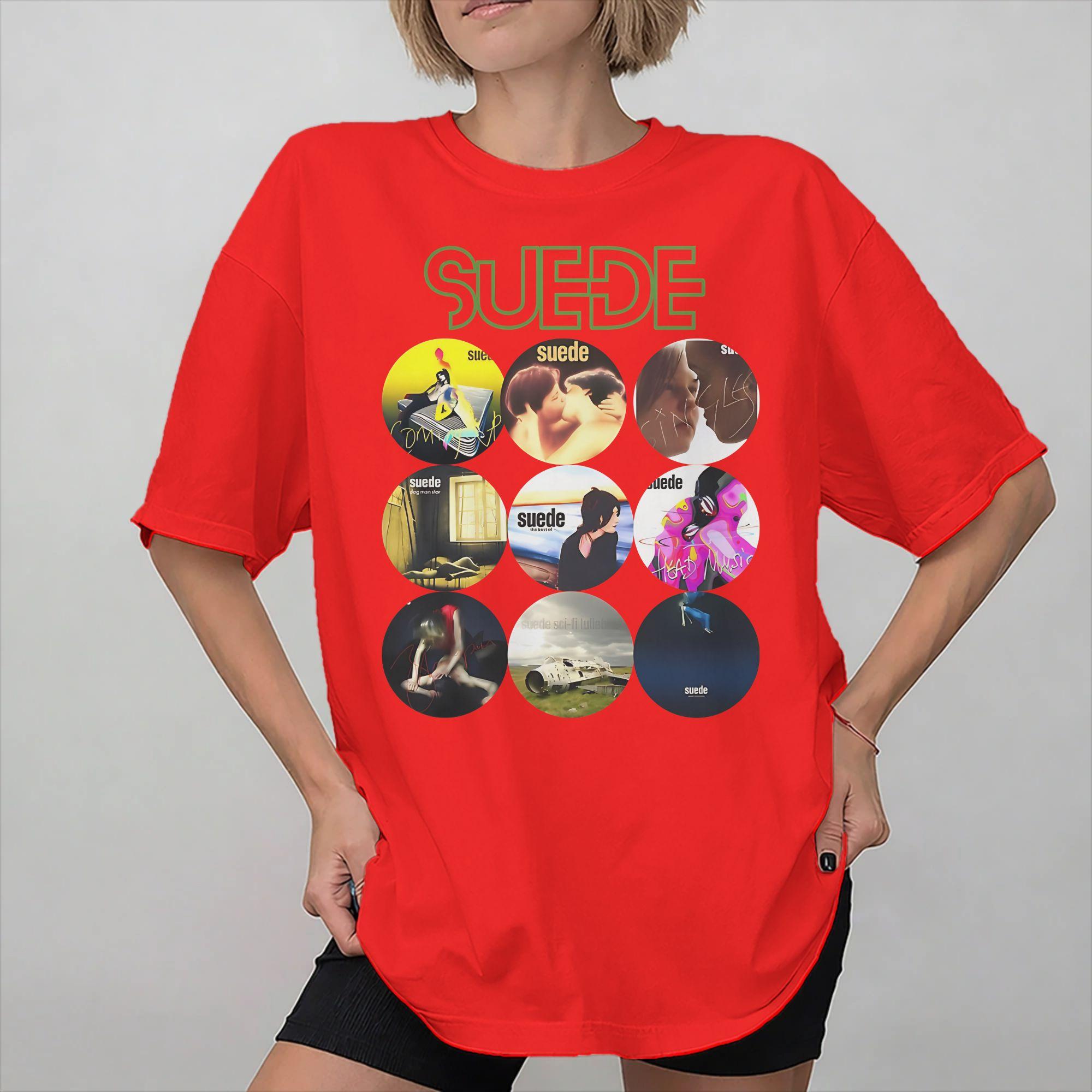 

Suede rock band Tee Shirt for Unisex Women Gift Idea T Shirts 100 Cotton Clothes S