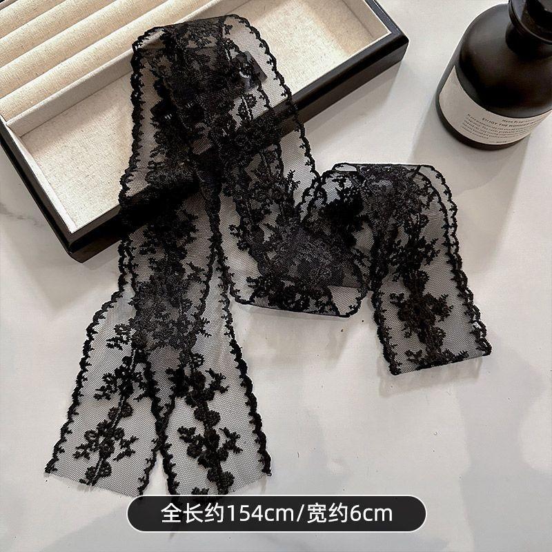 

Мереживна Декоративна Стрічка Шарф Намисто Корейська- Підліткова Шийна Стрічка Багатофункціональна Пов язка на Голову. One Size чорний