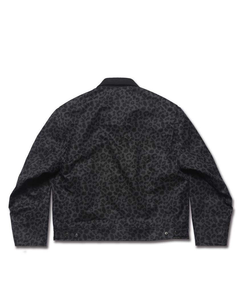 Rockpsycho Leopard Crop Work Jacket Navy