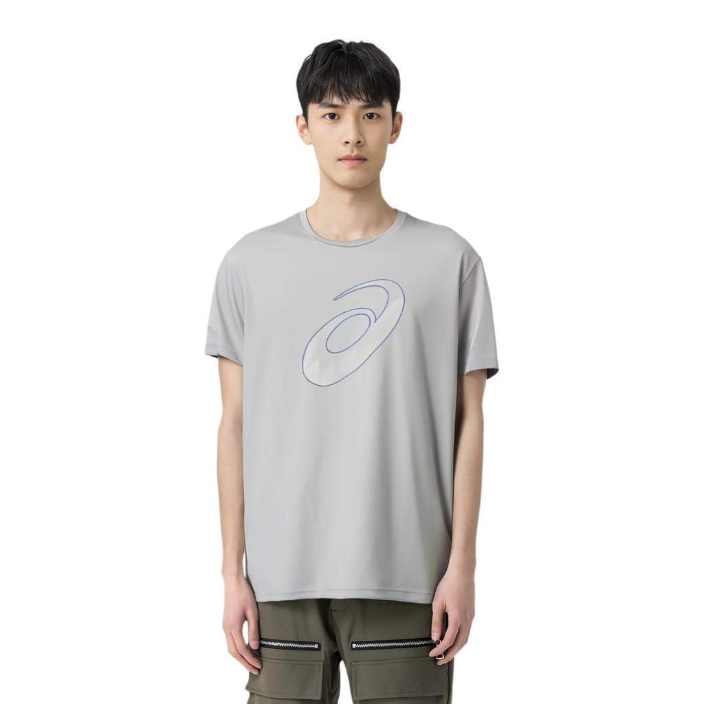 ASICS T Shirts Men's Gray Crew Neck Moderate 2011D076-020