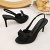 Women's High Heeled Sandals Fashion Fish Mouth Shoes Women Summer Bowknot High Heels Sexy Open Toed Sandals Women