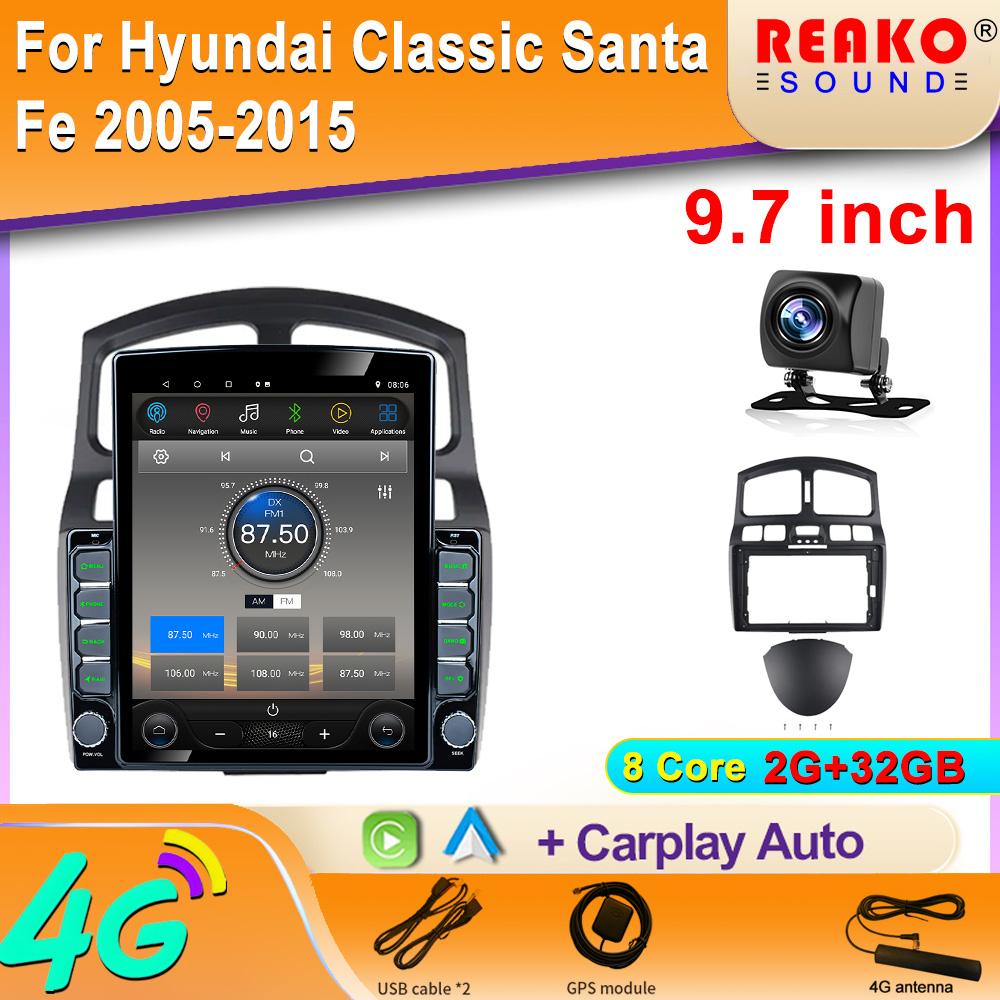 9.7" Vertical Style Tesla Screen Android Car Radio For Hyundai Classic Santa Fe 2005-2015 Multimedia Player GPS Navigation