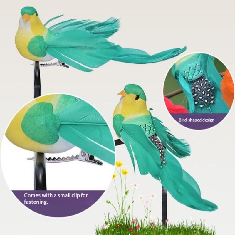 6Pcs Simulation Feather Birds Models Fake Foam Artificial Birds Diy Wedding Home Garden Ornament Decoration Tree Decor