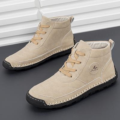 Large Size Men's Martin Boots Lace-Up Men's Boots Outdoor Short Boots Casual Boots Cotton Shoes