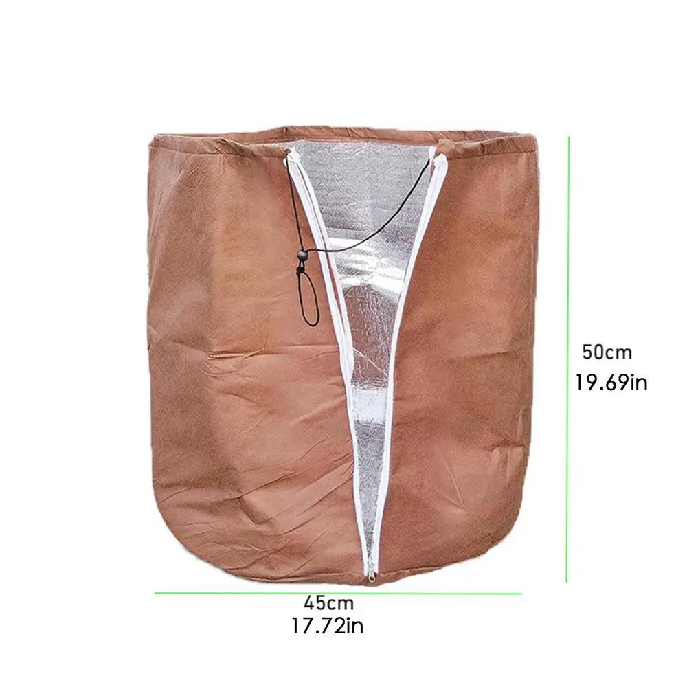Waterproof Winter Flowerpot Antifreeze Cover Plant Frost Protection Bag with Zipper Drawstring Garden Plant Cover