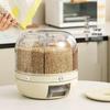 Rotatable Divided Grain and Cereal Storage Container - Insect & Moisture-Proof Sealed Bin