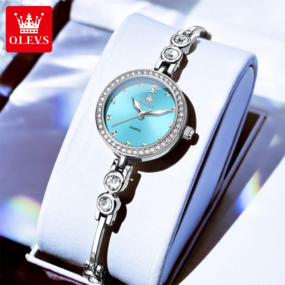 OLEVS Montres pour femmes Acier inoxydable Luxe Original Élégant Montre à quartz Étanche Montres lumineuses pour femme