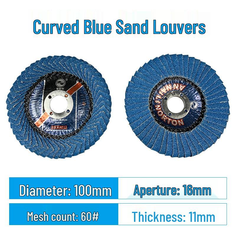 

Curved Flap Disc 100 for Polishing and Grinding Metal and Stainless Steel with R-Angle Weld Bead and Thousand Leaf Wheel.