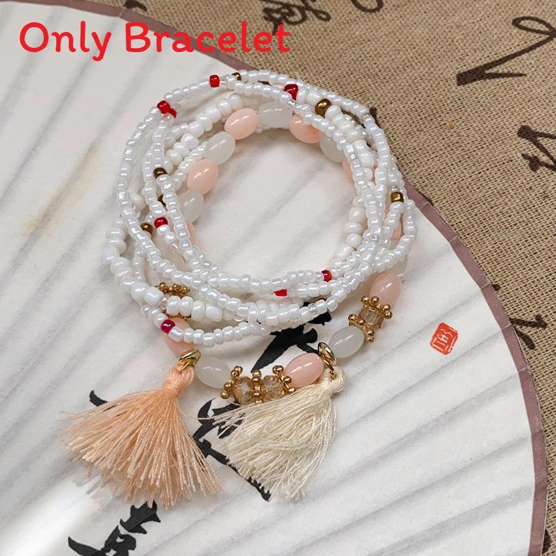 Богемные Многослойные Браслеты-Шармы из Водного Хрусталя Модный Подарок для Женщин Лето 2024 белый