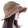 Sun Hat Bow Bucket Hats Solid Color Korean Style Cap Women Sun Hat Shading Hat Seaside Straw Hat