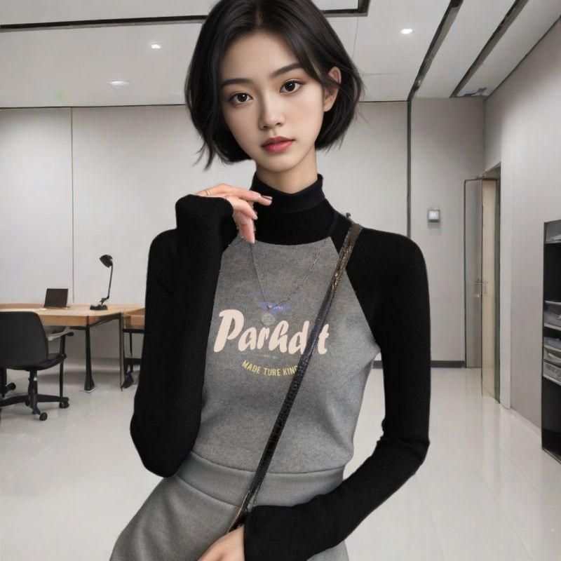 

Women s Slimming Color Block Raglan Velvet T-Shirt with Stand-up Collar 3XL (145-160 jin)