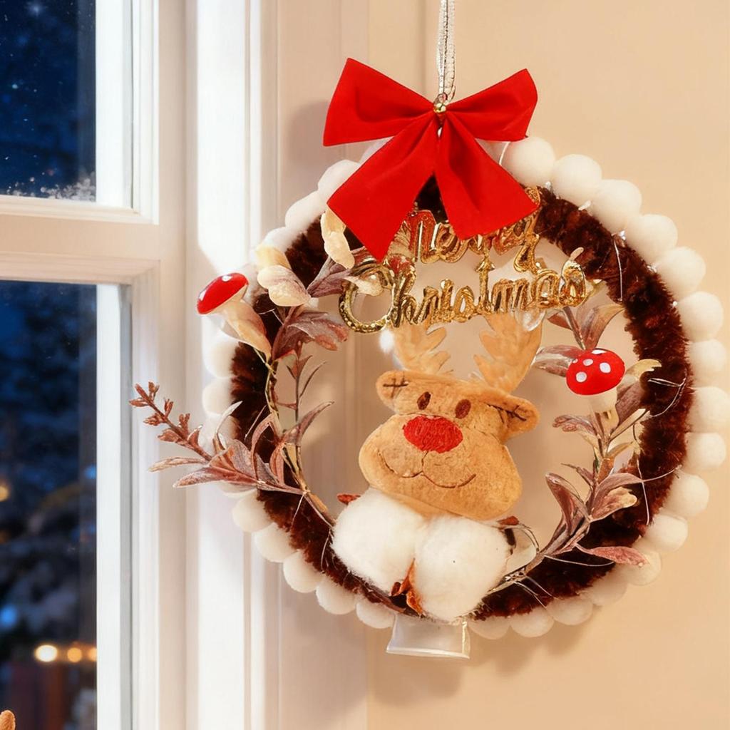 DIY Christmas Wreath Kit Handmade Crafting Set With LED Light Festive Farmhouse Wreath For Art Teachers Family Activities