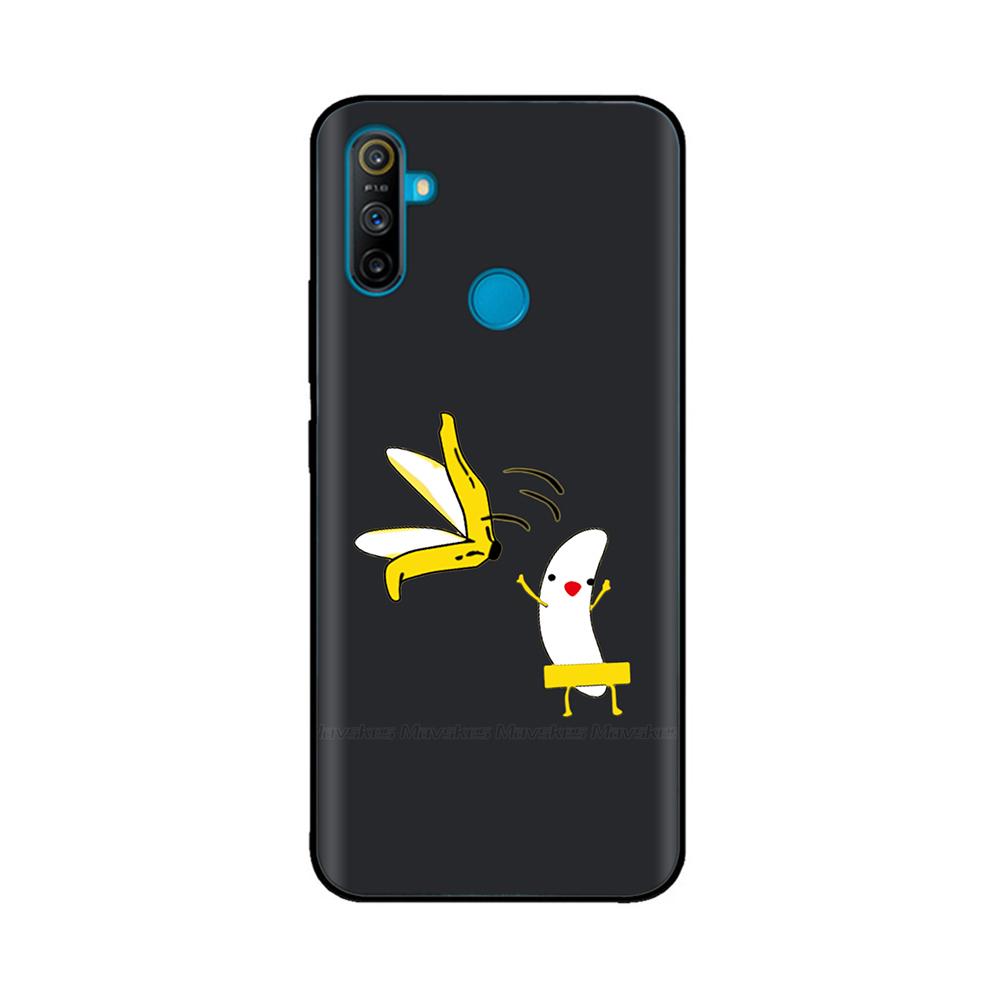 Etui do Realme C3 Miękkie Czarne Silikonowe TPU Wzór Tylna Klapka Do OPPO Realme C3 RMX2020 C 3 RealmeC3 Malowane Etui na Telefon Fundas