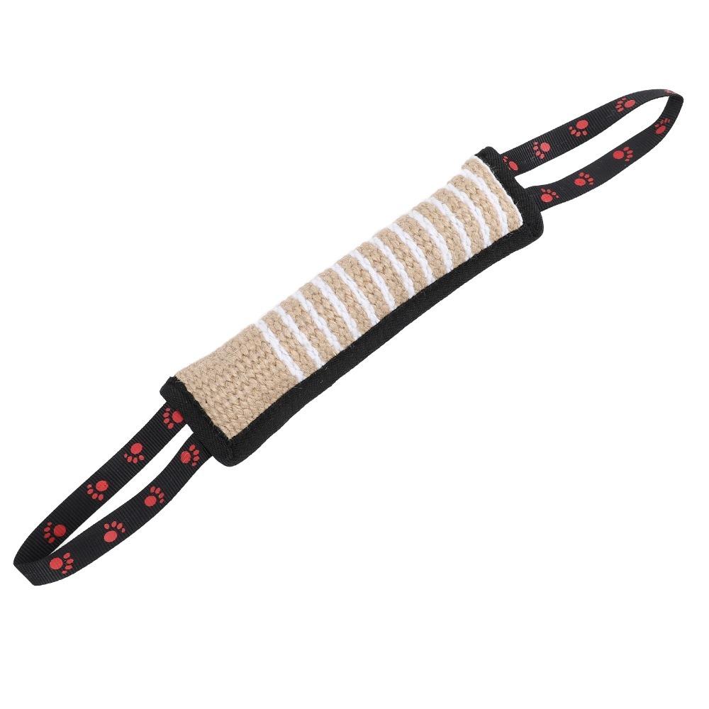 Cylindrical Shape Dog Tug Toy Thick Linen Fabric Dog Training Bite Pad Bite Training