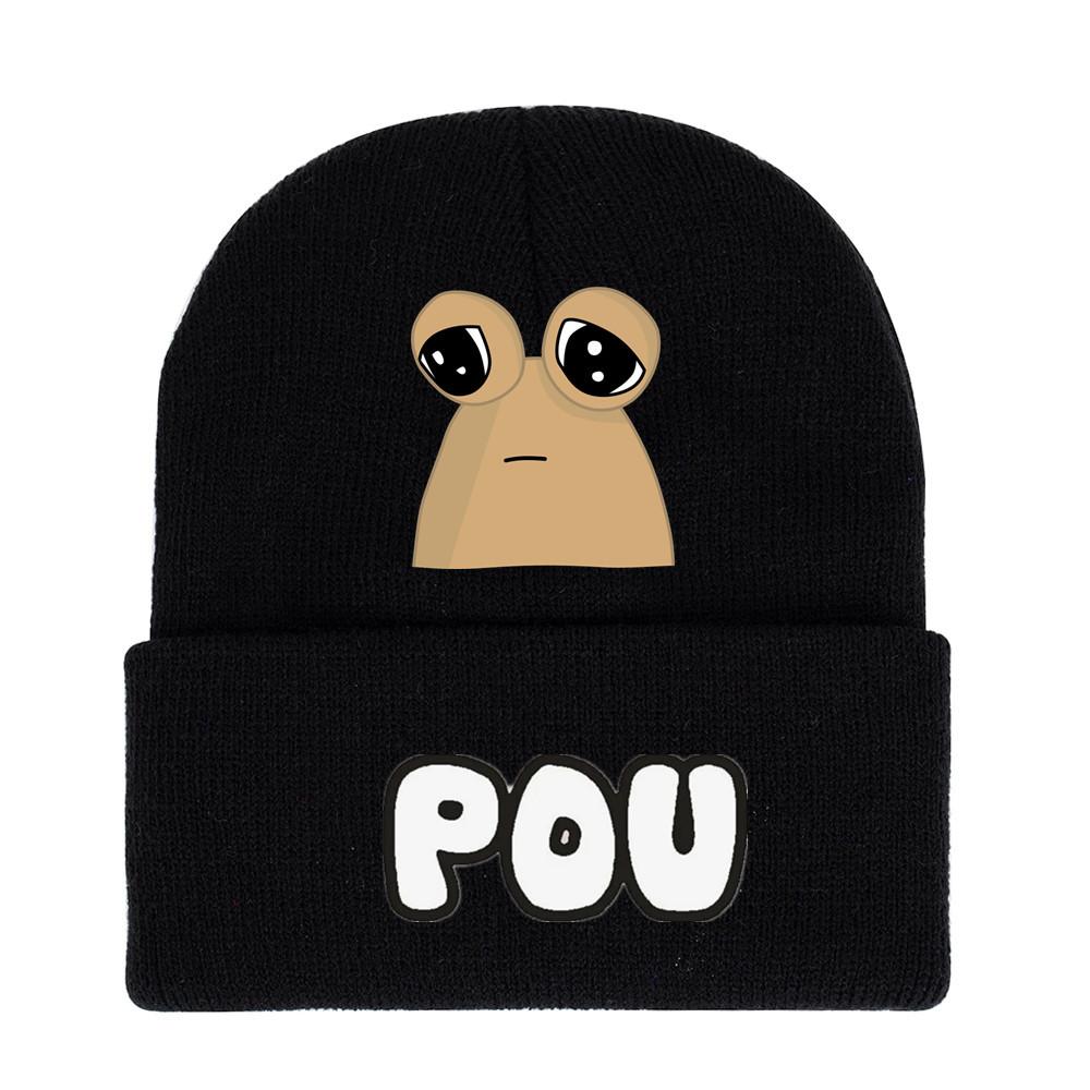 

My Pou Pet Alien Printing Adults Unisex Knit Winter Hat For Cold Weather StyleA