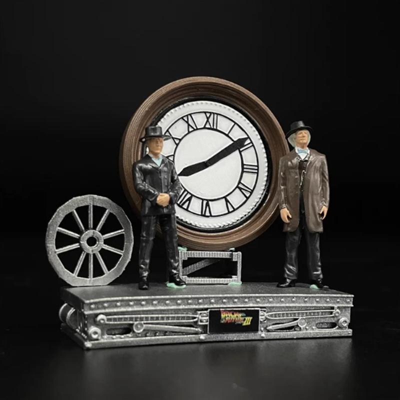 MJ 1:64 Back To The Future Time Machine DMC-12 Delorean Diecast Alloy Model Car Static Collection Decorated Holiday Gifts Toys