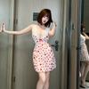 Sexy Perspective Mesh Suspender Skirt Love Print Nightdress Sexy Lace Private House Temptation Loungewear Pajamas 818