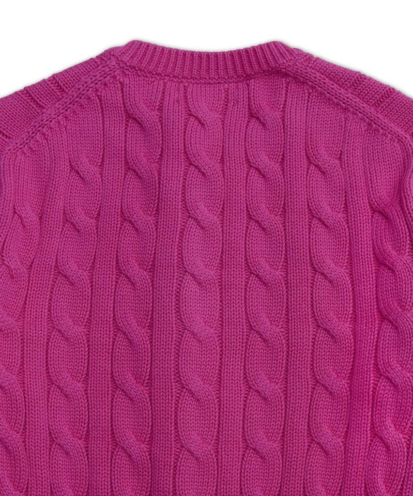 Polo Ralph Lauren Cable Knit Cotton Crew Neck Cardigan - Pink