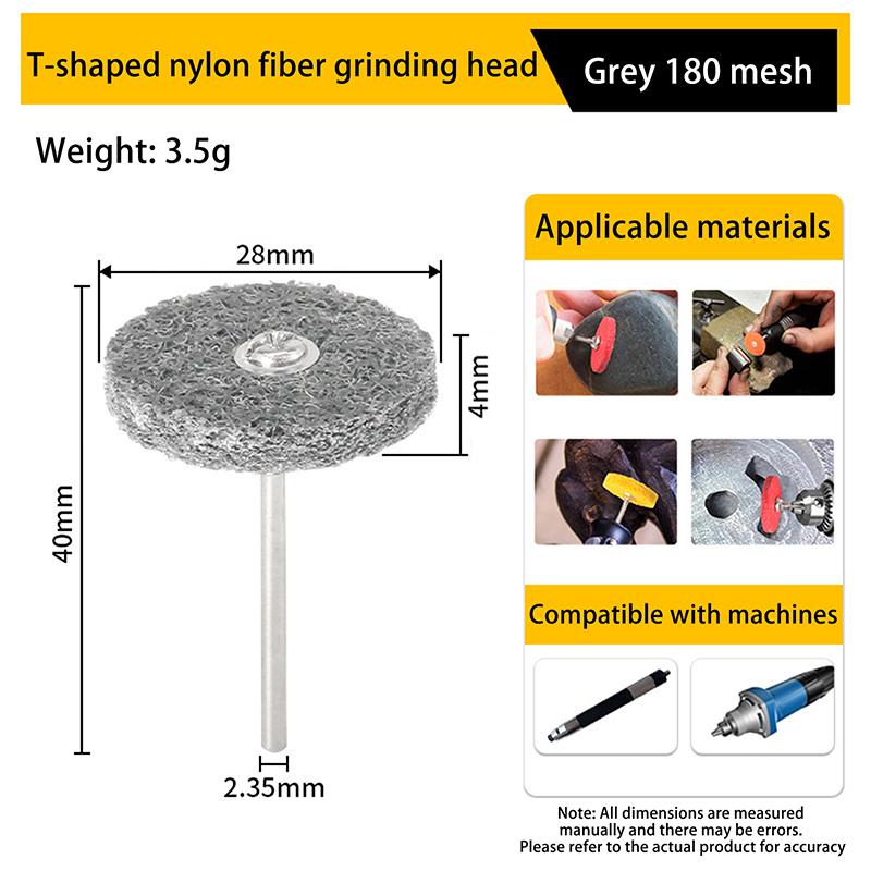 Abrasive Disc Set 3/32''-2.35mm Handle For Cleaning Sanding Descaling Deburring Metal Wood Stone Nylon Fiber Polishing Wheel