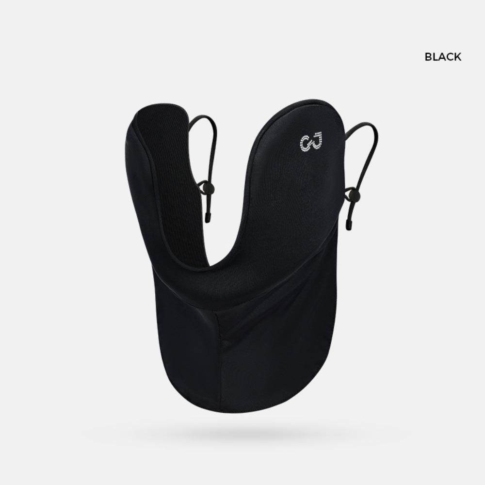 Breathable Ice Silk Neck Cover Adjustable Cooling Face Mask Sun Protection Face Mask  Golf чёрный