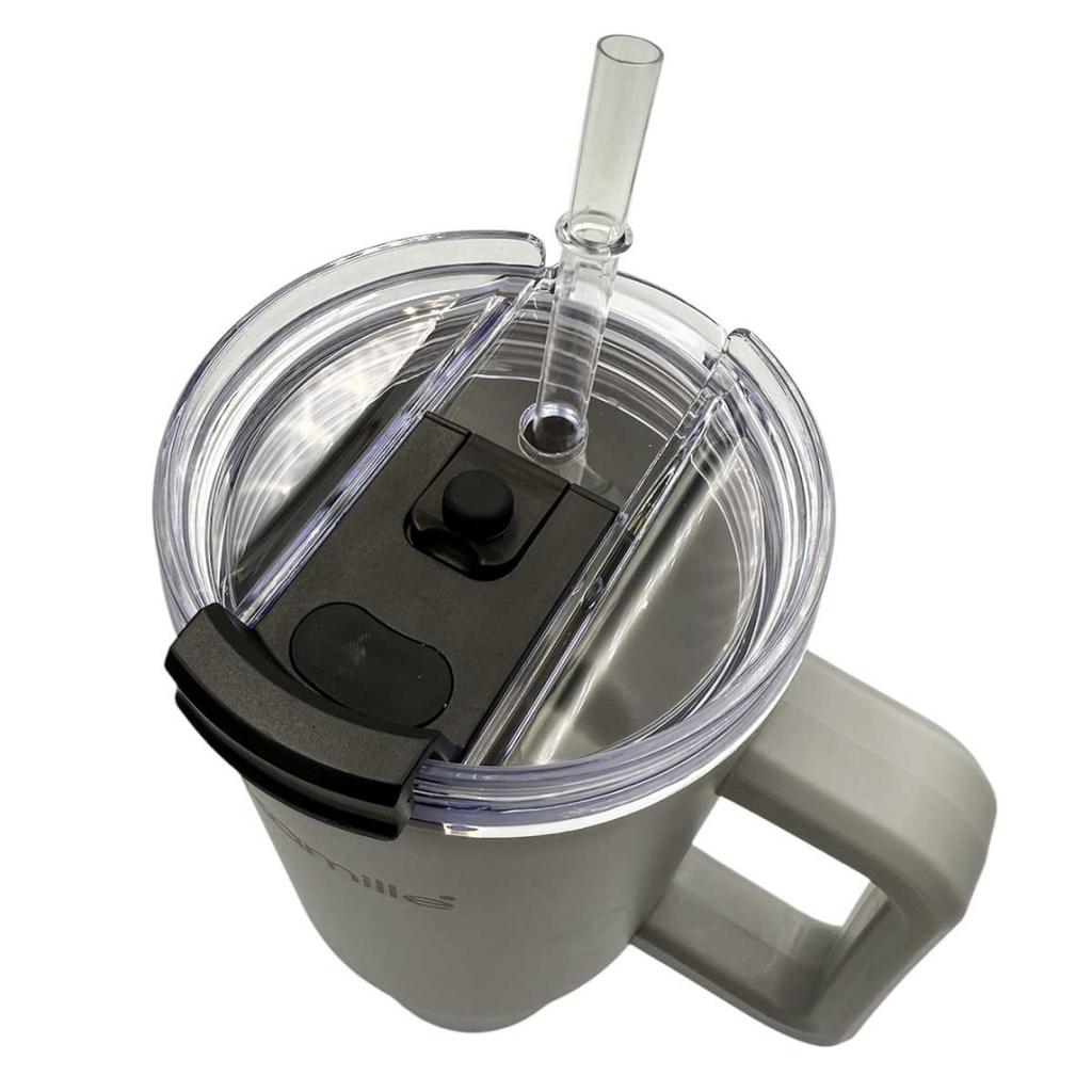STAHL THERMOSKANNE 1200ml MIT GRIFF UND STROHHALM KM-2173