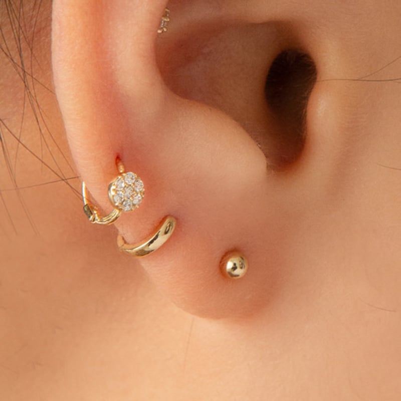 LUNNE 14k Round Cubic Outconch Ring Piercing (14K Gold) (Single) #W12