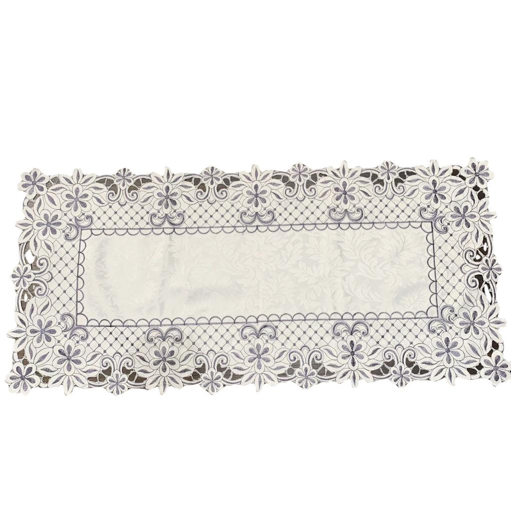 Bedside Table Cover, Nordic Style Simple Polyester Embroidered Tablecloth, Hand-Hollowed Multi-Purpose Cover