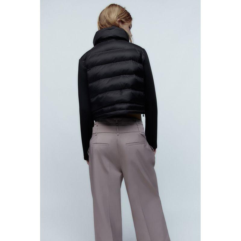 Za Fall and Winter New Arrival Women's Short Stand-up Collar Cotton-Padded Clothes Black Panel Cotton Jacket Outwear 3427809