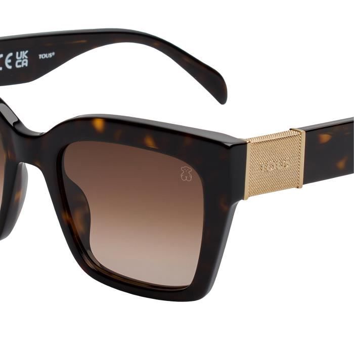 Lunettes de soleil carrées pour femmes STOB47-Havane foncé