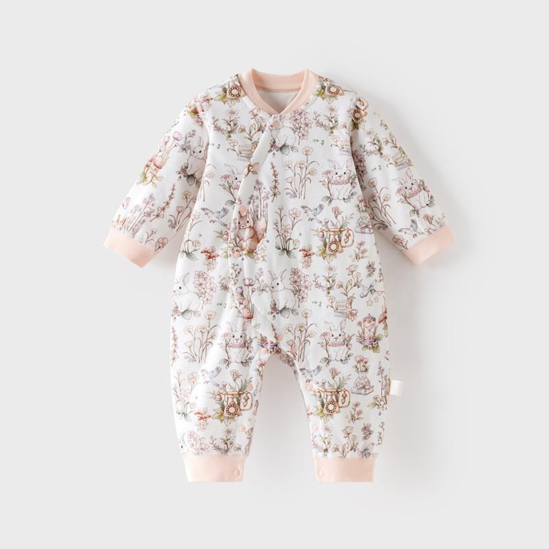 

Unisex Newborn Cotton Quilted Romper: Lightweight, Padded, and Perfect for Spring, Autumn, and Winter. 73cm