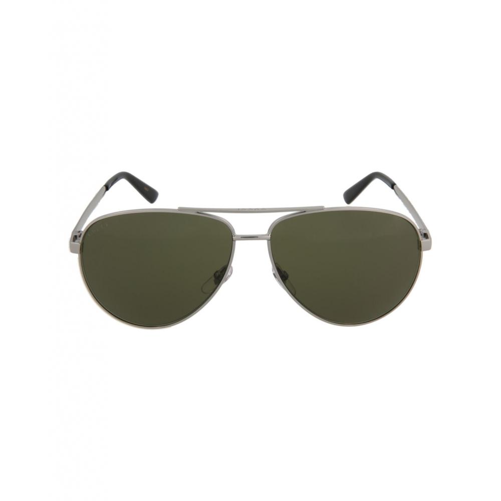 

Металлические солнцезащитные очки Gucci Aviator Style рутений рутений зеленый