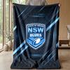 NSW Blues Flannel Fleece Blanket Cozy Warm Throw Blanket For Couch Bed Travel All Season Use