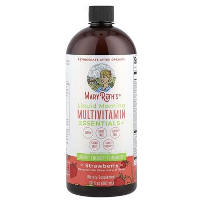 MaryRuth's, Liquid Morning Multivitamin Essentials+, Strawberry, 30 Fl Oz (887 Ml)