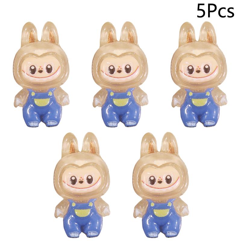 5Pcs Cartoon Cute Luminous  Doll Micro Landscape Mobile Phone Mirrors Diy Resin Decoration Accessories Glow Toy