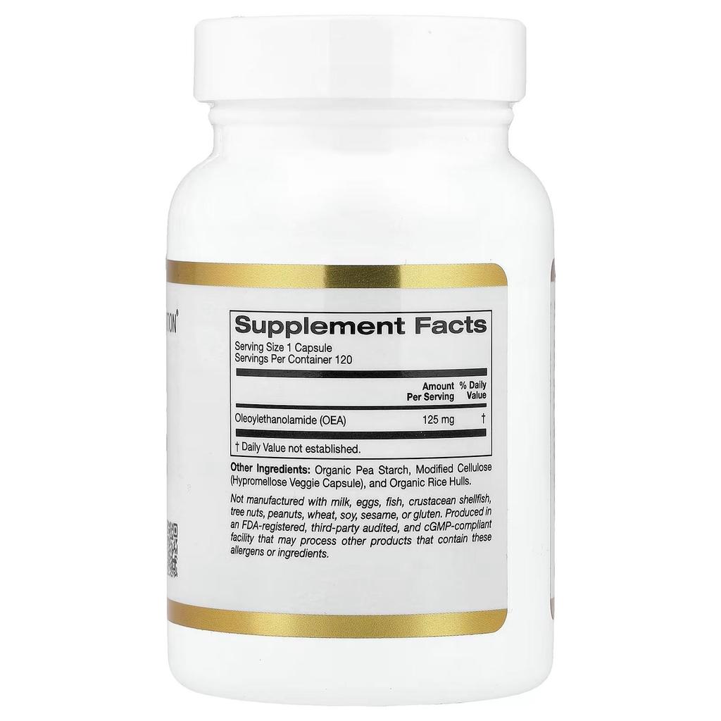 Oleoylethanolamide (Oea), 125 Mg, 120 Veggie Capsules