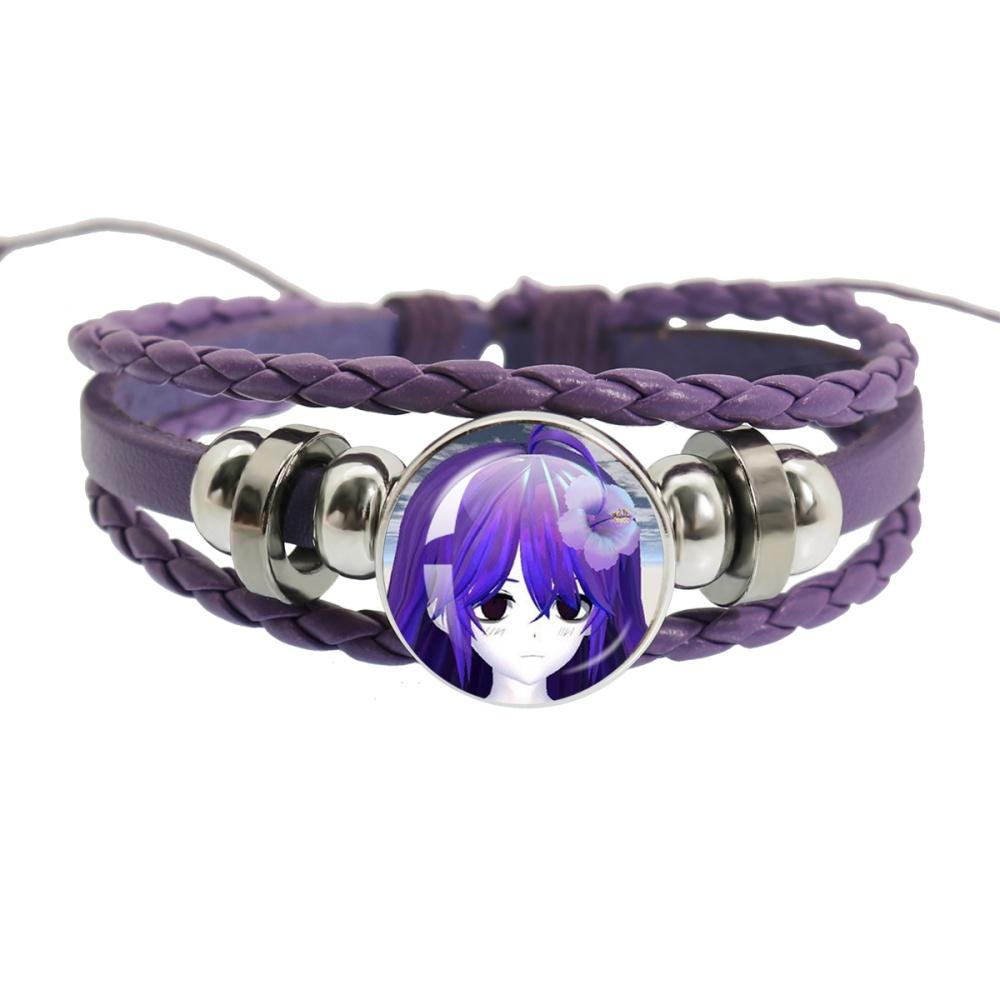 Sewerslvt Schizofrenia Dnb Cover Album Cartoon Creative Button Rope Button Purple Leather Bracelet Jewelry Charm Fans Gift